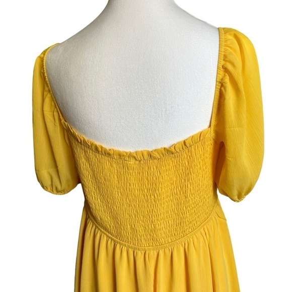 Byinns Sweetheart Neckline Dress Smocked Puff Short Sleeve Dress Size Large - Picture 7 of 17